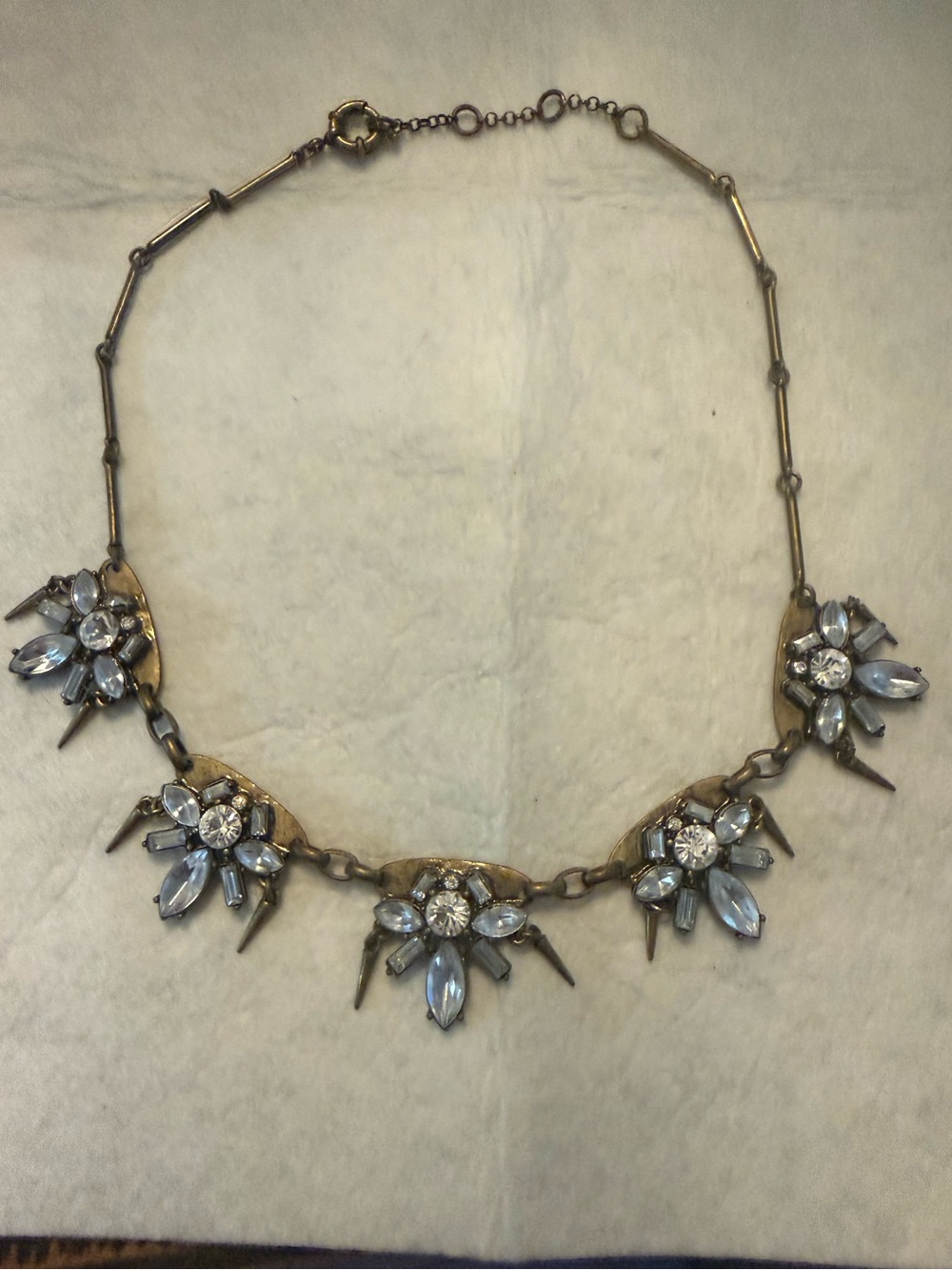 J. Crew Gold-Tone Necklace with Clear Crystals
